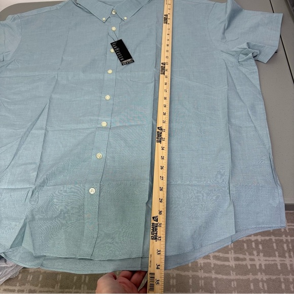Van Heusen Men's Button Front Shirt Short Sleeve NWT 4XL 21-21.5" Cotton Blend - Picture 7 of 8